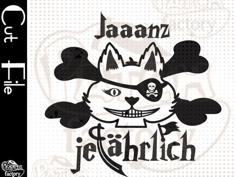 Plotterdatei, Schnittvorlage Pirat, Katze mit Augenklappe