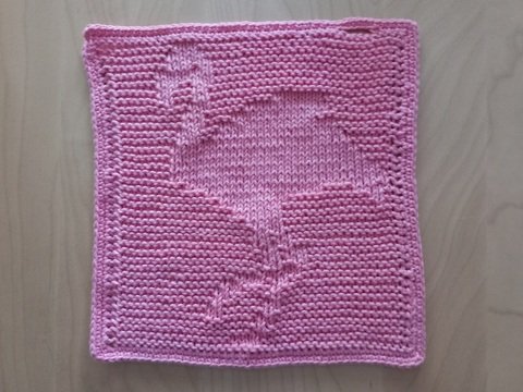 Flamingo - Strukturmotiv Im Quadrat, z.B. für Wasch- oder Spüllappen