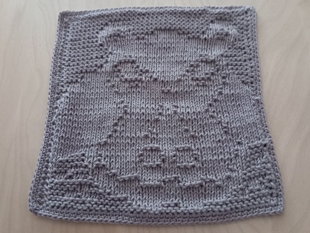 Nilpferd - Strukturmotiv Im Quadrat, z.B. für Wasch- oder Spüllappen