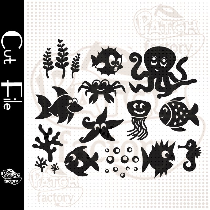 Plotterdatei, Schnittdatei Meerestiere, Fische, Korallen, Muschel - Bild 2
