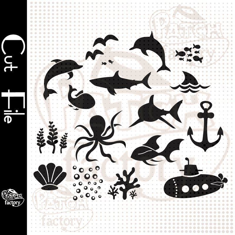 Plotterdatei, Schnittvorlage Meerestiere - Bild 2