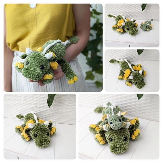 No-Sew Dragon - Amigurumi Crochet Pattern (in ENG, DE)