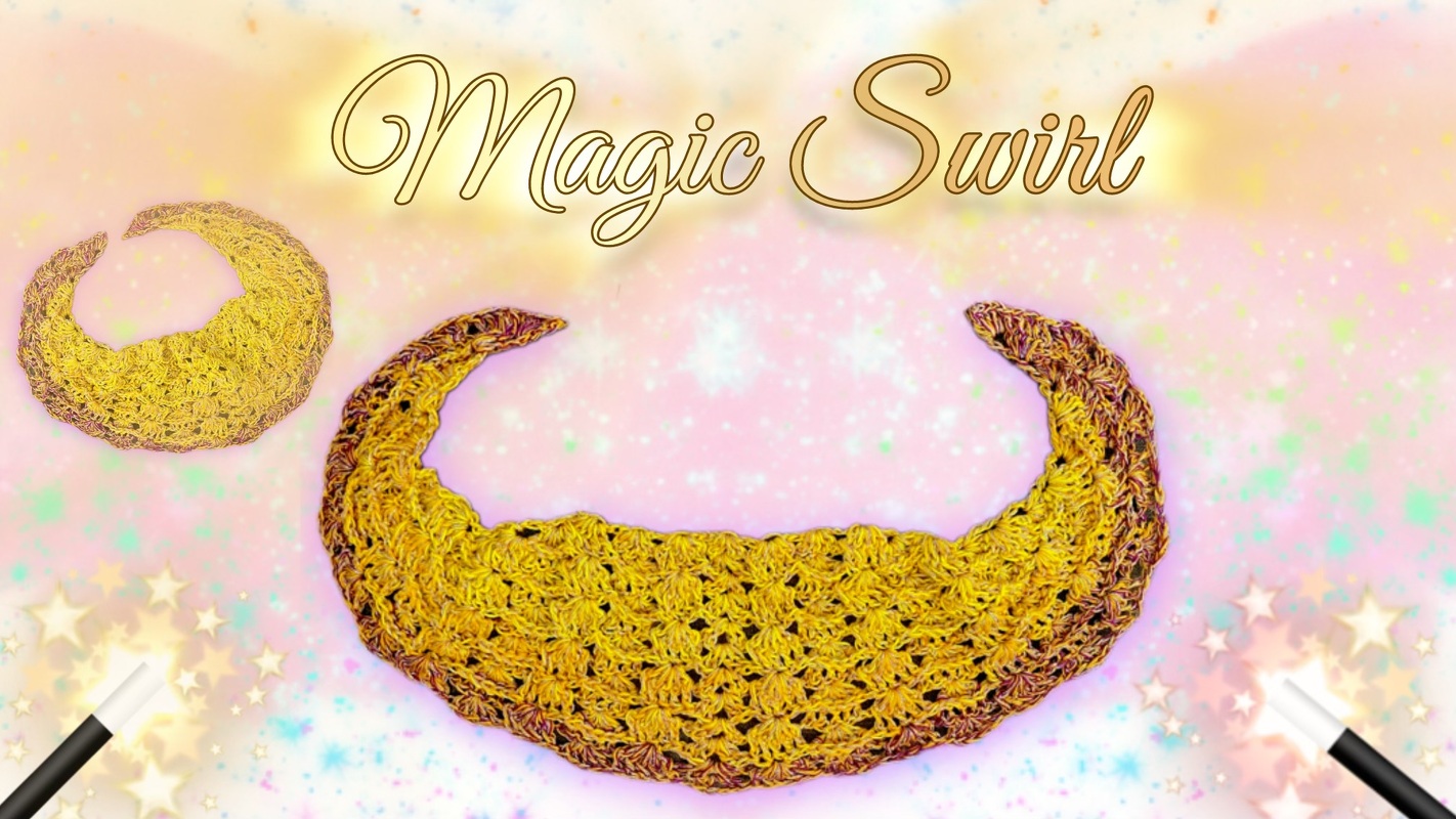 Magic Swirl-Häkelanleitung für ein flaches Dreieckstuch