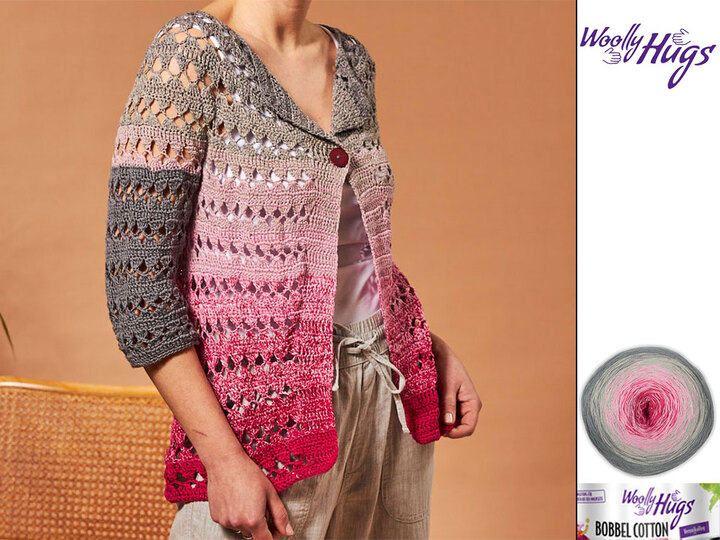 RUNDPASSENJACKE MAGNOLIE, gehäkelt