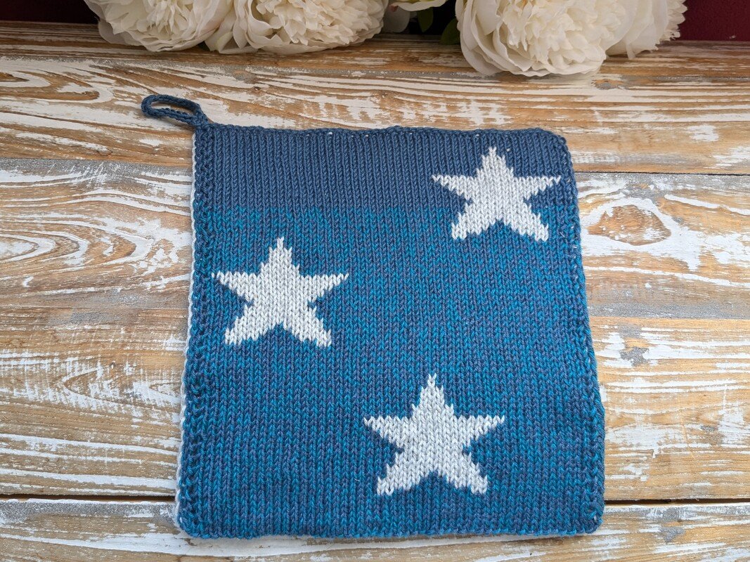 Sternchentuch - als Schmusetuch / Nuschi oder Waschlappen, Topflappen