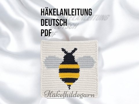 Biene auf Quadrat zur Herstellung von Decken, Kissen und vielem mehr