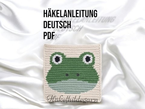 Frosch auf Quadrat zur Herstellung von Decken, Kissen und vielem mehr