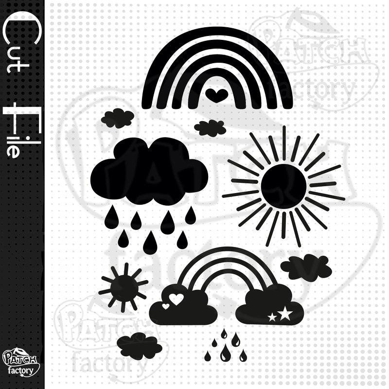 Plotterdatei Sonne, Wolke, Regenbogen, Tropfen - Bild 2