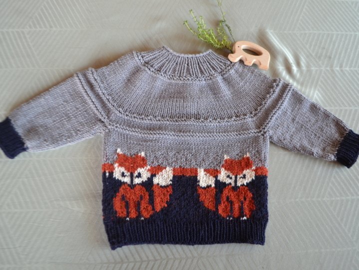 Baby Pullover FOXY * Strickanleitung * 3 Größen