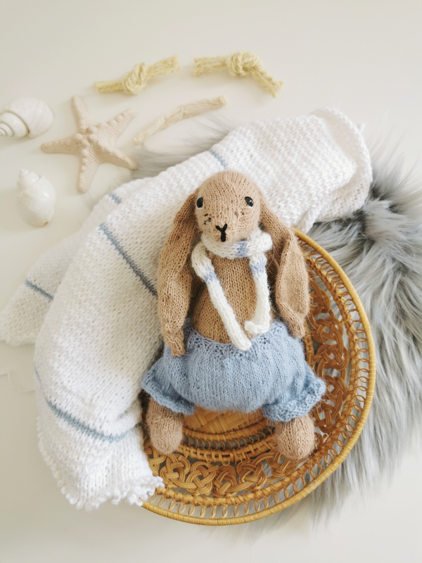 knit pattern PDF bunny cuddly bear rabbit blau amigurumi knitted toy - Image 5