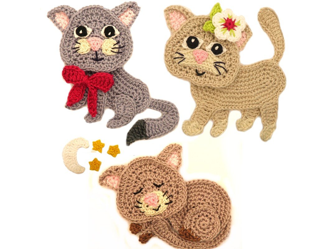 Kitty set crochet pattern applique - Image 2