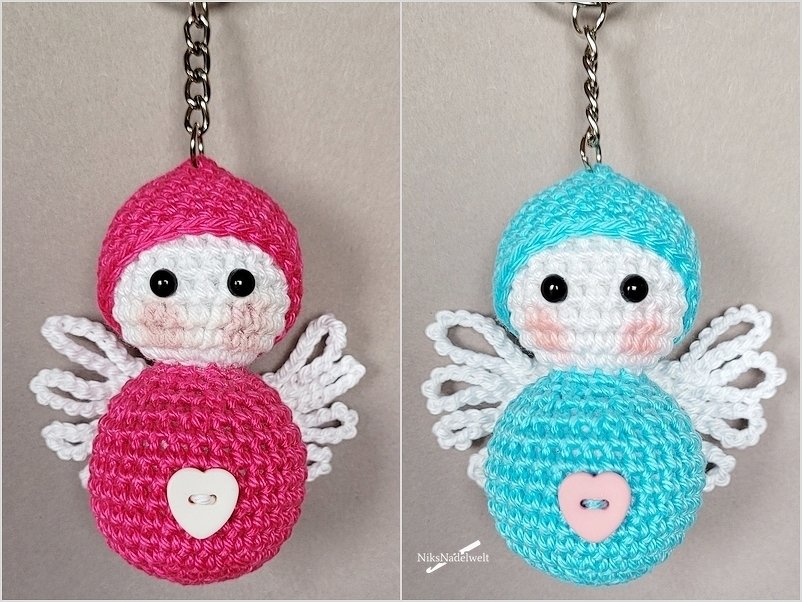 Häkelanleitung - Schlüsselanhänger Pummel-Engel