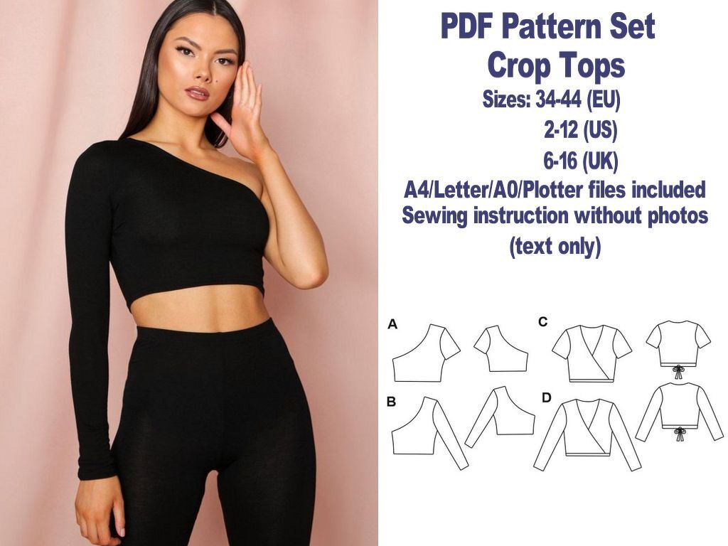 Crop Top Sewing Pattern Sewing Patterns Patterns PDF Crop Top Pattern