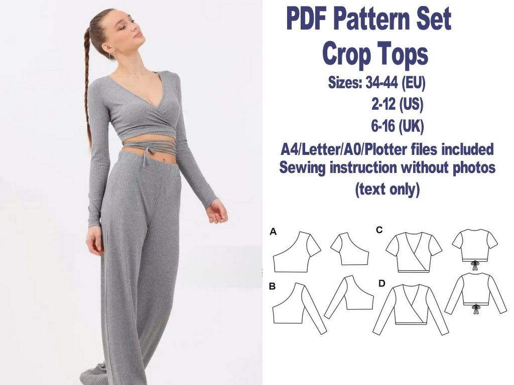 Crop Top Sewing Pattern Sewing Patterns Patterns PDF Crop Top Pattern - Image 7