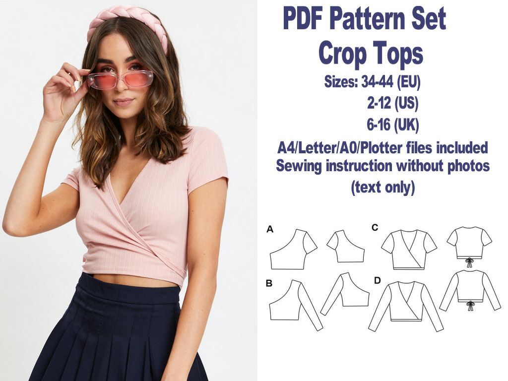 Crop Top Sewing Pattern Sewing Patterns Patterns PDF Crop Top Pattern - Image 8