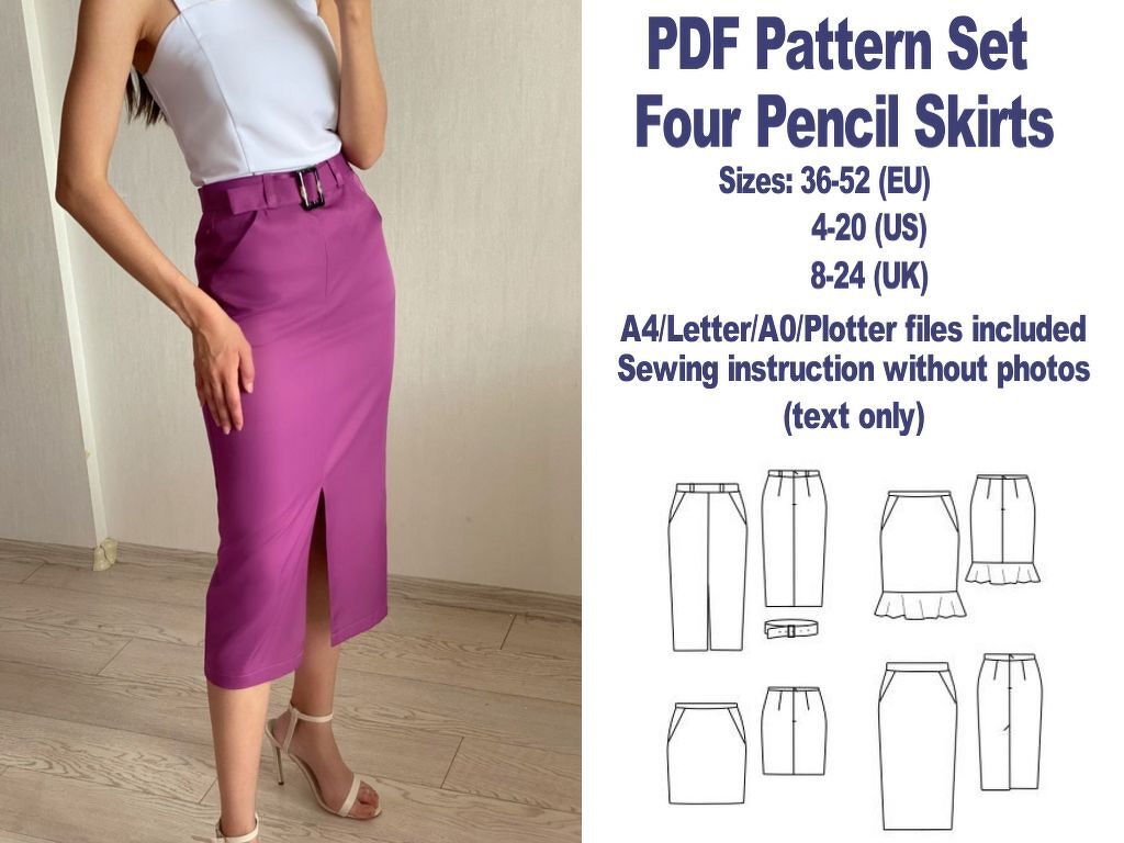 Skirts Sewing Patterns PDF Skirt Sewing Pattern Womens Sewing Patterns