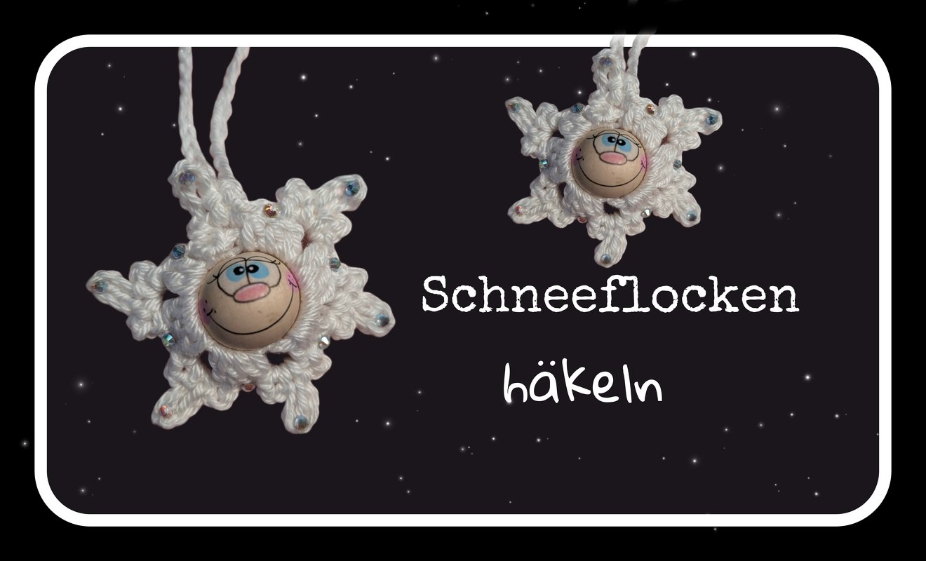 Schneeflocken mit Holzperle