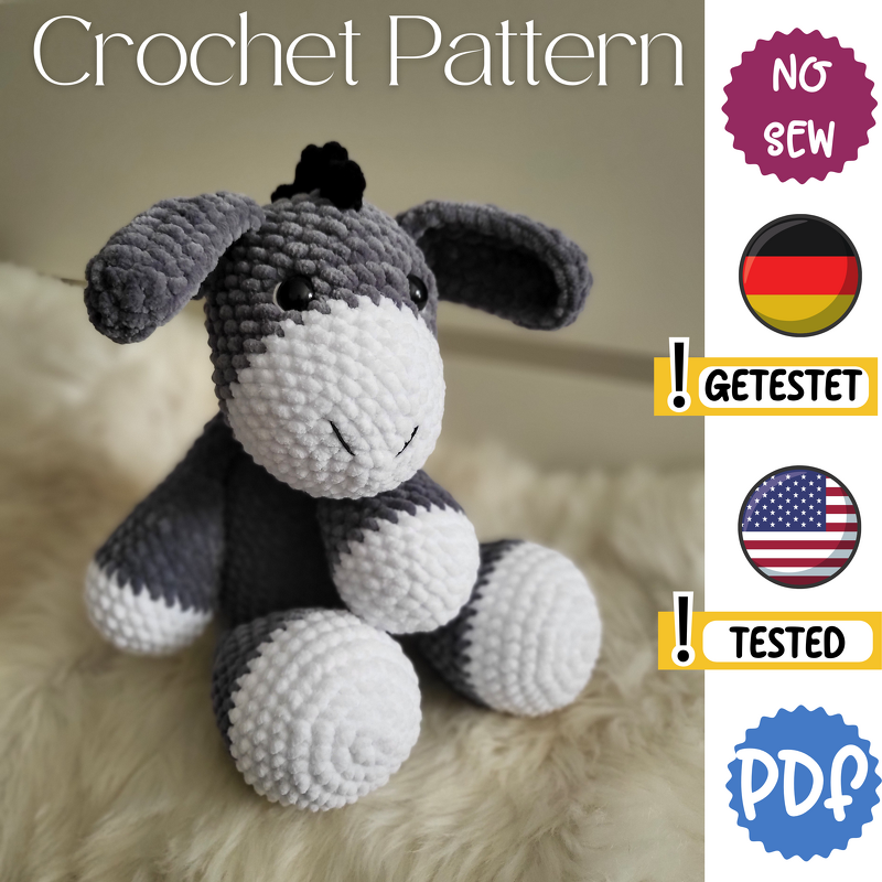 Crochet pattern donkey without sewing