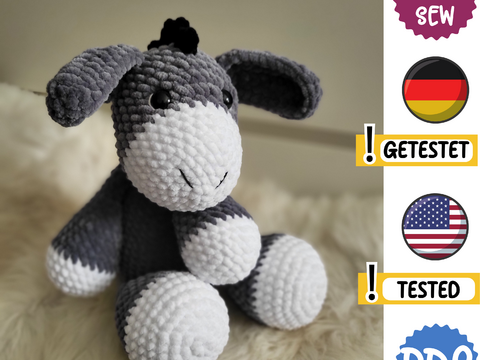 Häkelanleitung Esel ohne Nähen