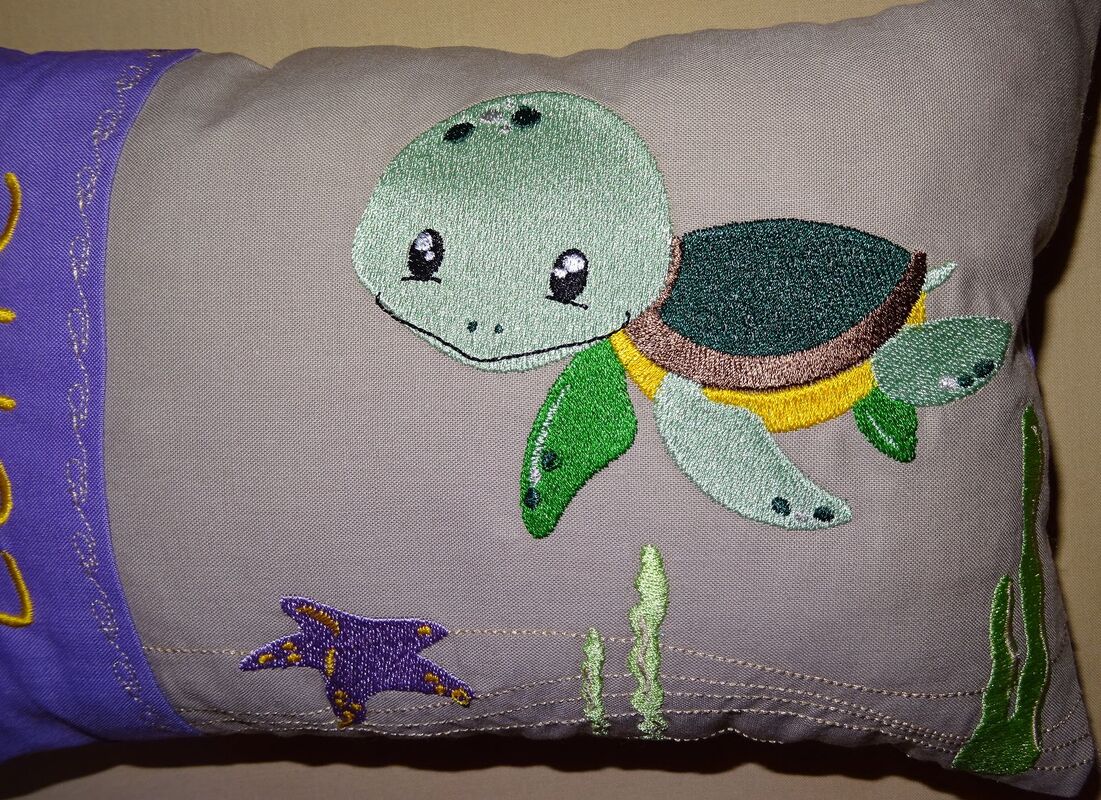 Stickdatei - Schildkröte Kissen und Lätzchen SET ITH - Bild 8