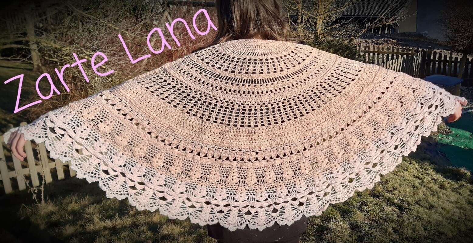 Halbrundes Dreieckstuch Häkelanleitung "Zarte Lana"