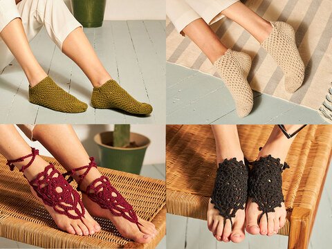 Tolle Socken und Barfußsocken, gehäkelt