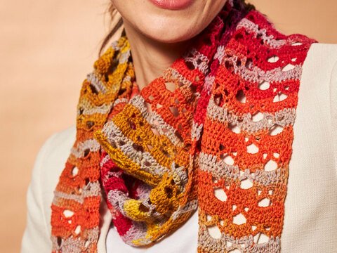 FLACHES TUCH GITTERMUSTER, gehäkelt