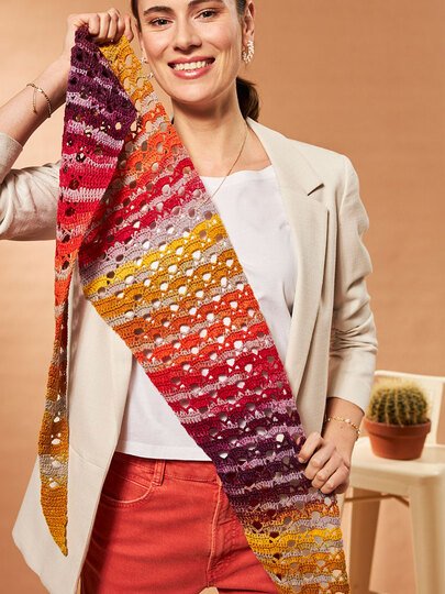 FLACHES TUCH GITTERMUSTER, gehäkelt