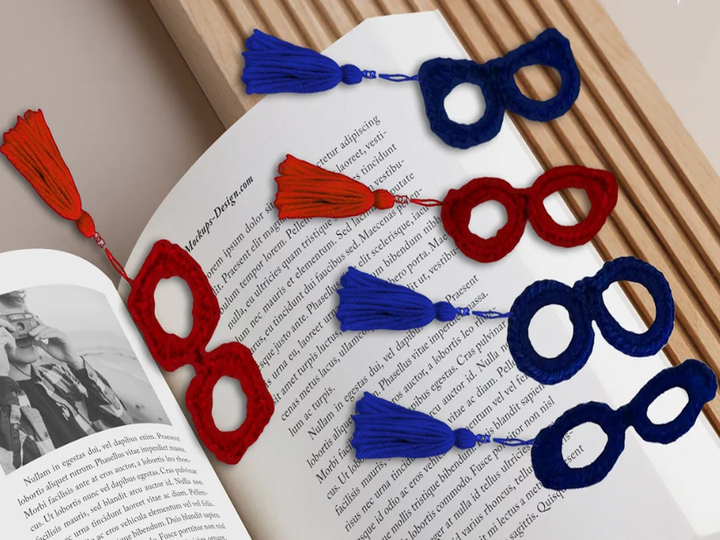Crochet eye glasses bookmark Pattern