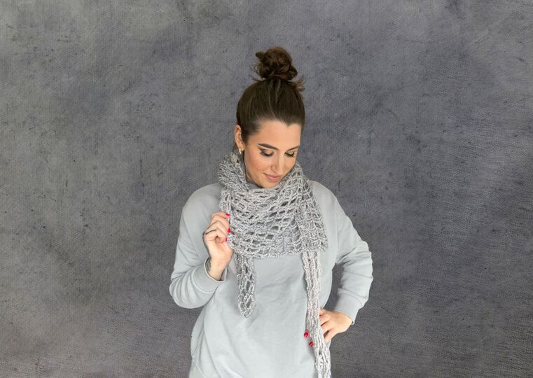 Häkelanleitung Tuch "GRAUE MAUS"