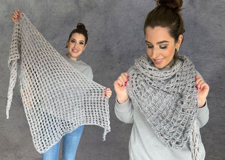 Häkelanleitung Tuch "GRAUE MAUS"