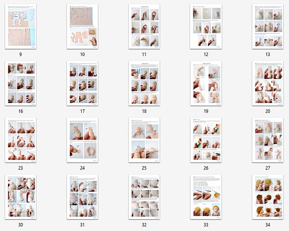 DIY Waldorf baby doll 7 inch (18 cm) tall. PDF sewing pattern and tutorial - Image 5