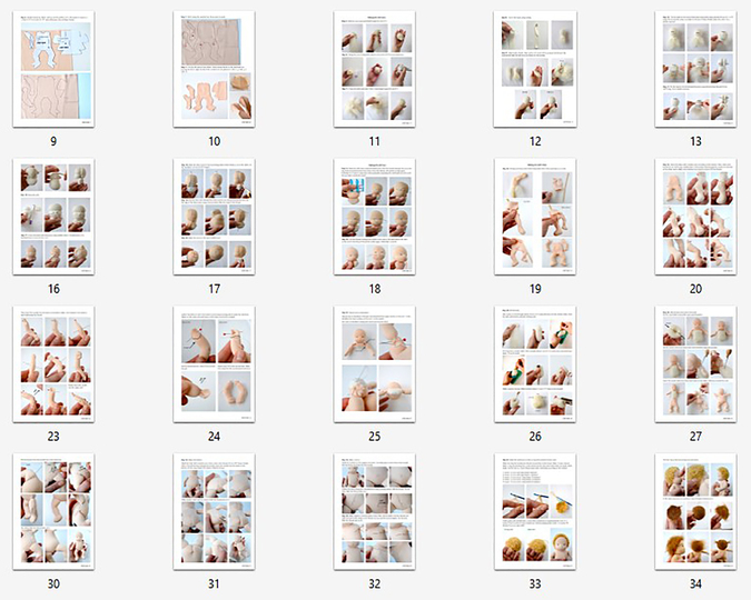 DIY Waldorf baby doll 7 inch (18 cm) tall. PDF sewing pattern and tutorial