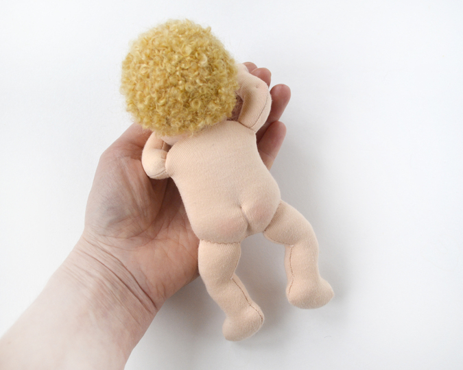 DIY Waldorf baby doll 7 inch (18 cm) tall. PDF sewing pattern and tutorial