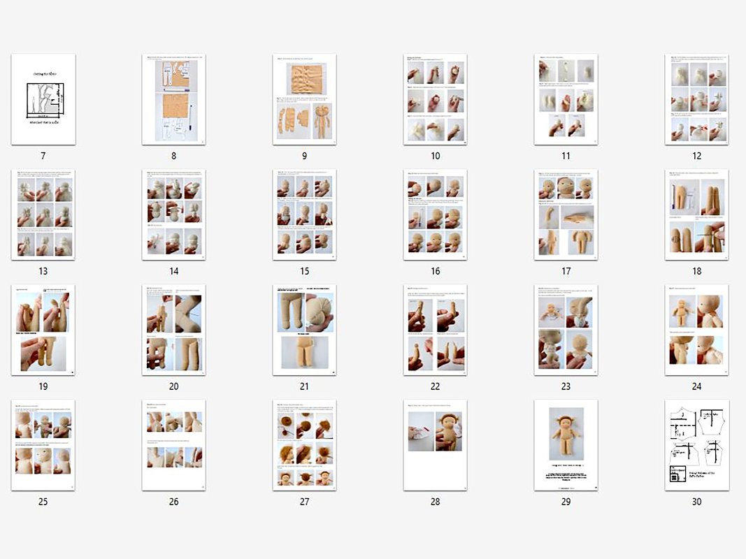 DIY Waldorf classic doll 7 inch/18 cm tall. PDF sewing pattern and tutorial - Image 5