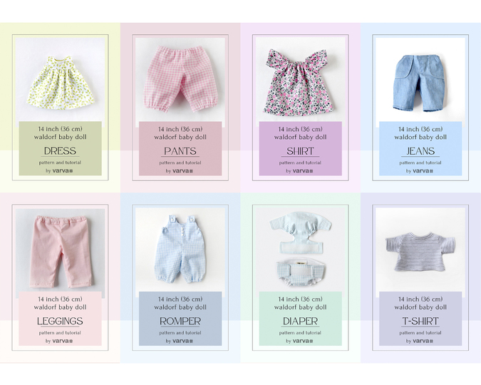 DIY Waldorf Baby doll 14 inch (36 cm) tall. PDF sewing pattern and tutorial