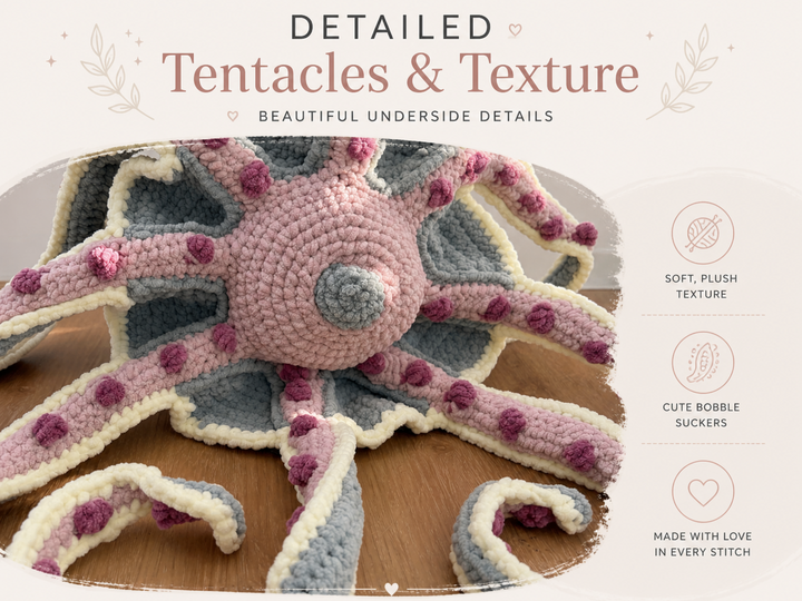 Crochet Pattern: Giant Octopus | 120cm | 47"