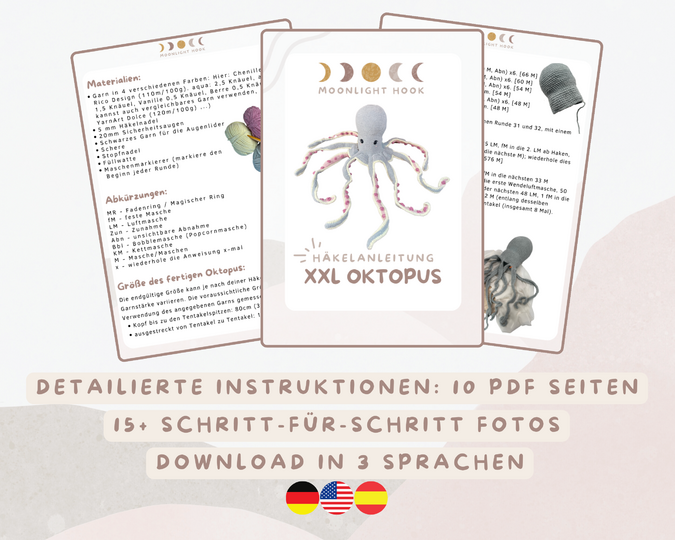 Crochet Pattern: XXL Octopus | 120cm | 47"