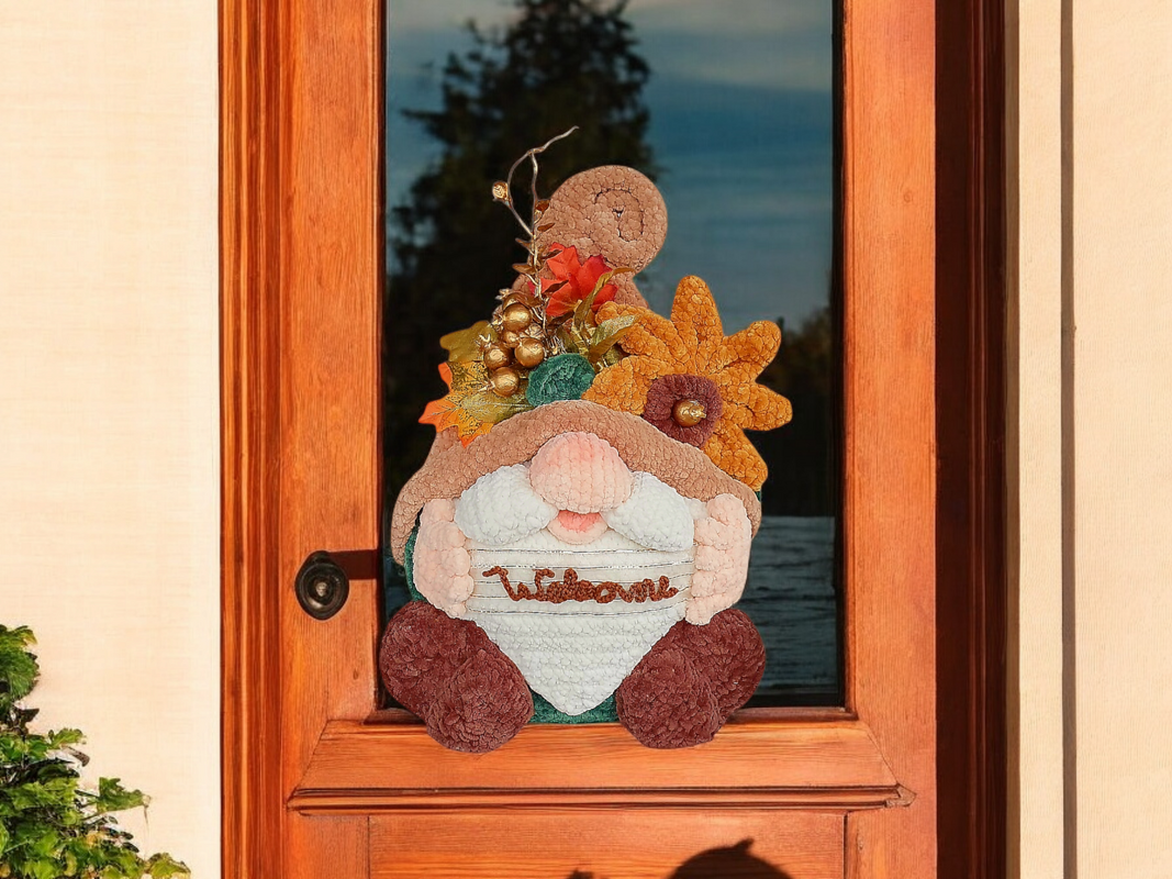 Crochet pattern autumn gnome door decoration - Image 3
