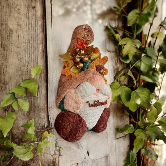 H&auml;kelanleitung Herbstwichtel T&uuml;rdekoration