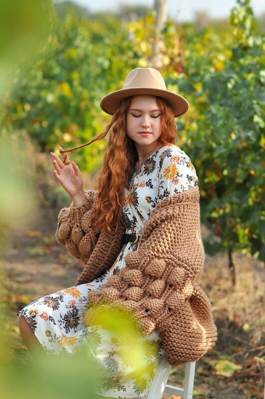 Handknitted Chunky Knit Cardigan, Bubble Sleeve Oversized Cardigan - Image 9