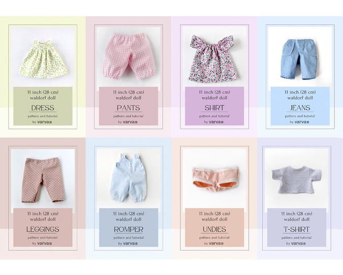 DIY Waldorf doll 11''/28cm tall. PDF pattern and tutorial.