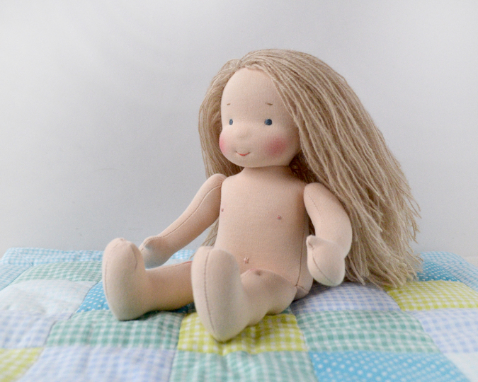 DIY Waldorf doll 11''/28cm tall. PDF pattern and tutorial.