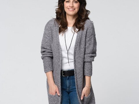 Strickanleitung Damenlongjacke "Hamina" 765001