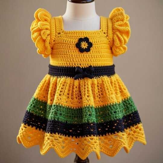 Crochet Baby Dress Pattern – PDF + Video Tutorial