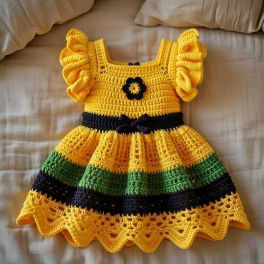 Crochet Baby Dress Pattern – PDF + Video Tutorial
