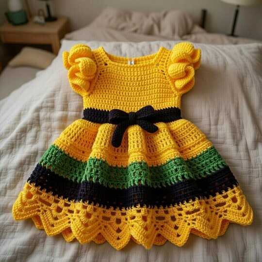 Crochet Baby Dress Pattern – PDF + Video Tutorial