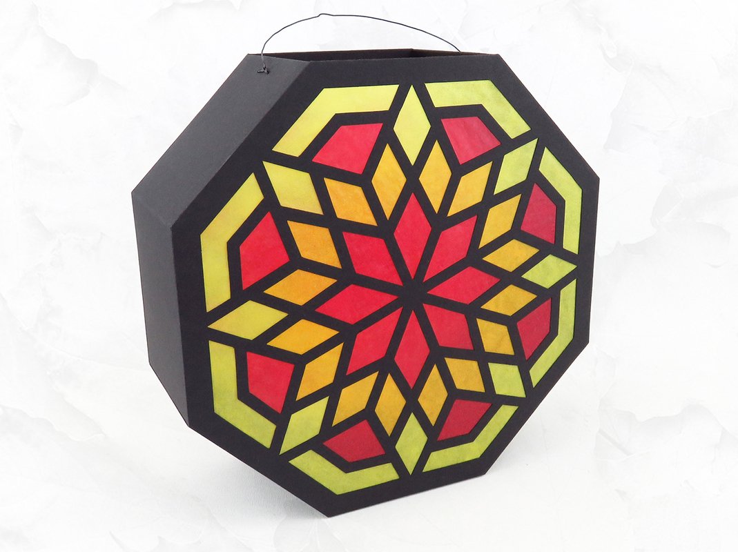 St. Martins-Laterne, achteckig – Bastelanleitung und Vorlagen