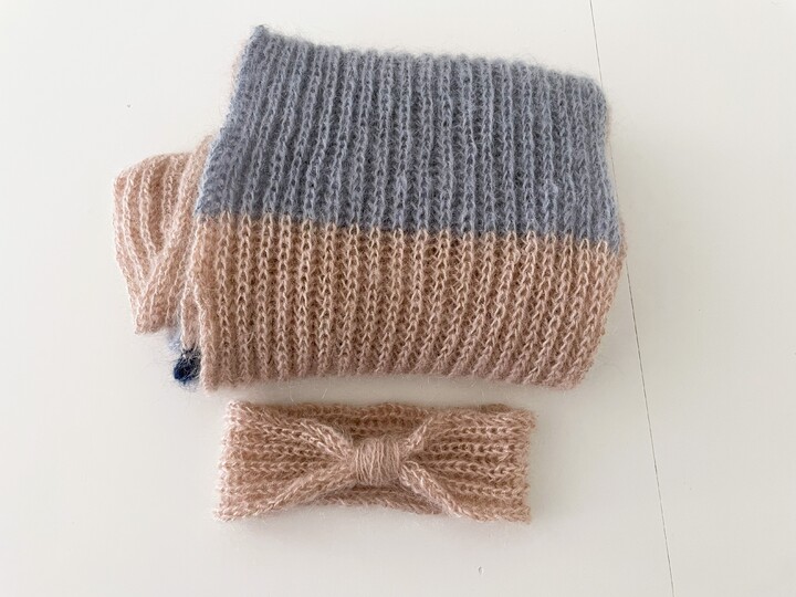 Strickleitung für ein einfaches Set aus Schal und Stirnband im Patentmuster