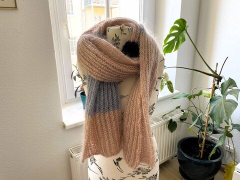 Strickleitung für ein einfaches Set aus Schal und Stirnband im Patentmuster